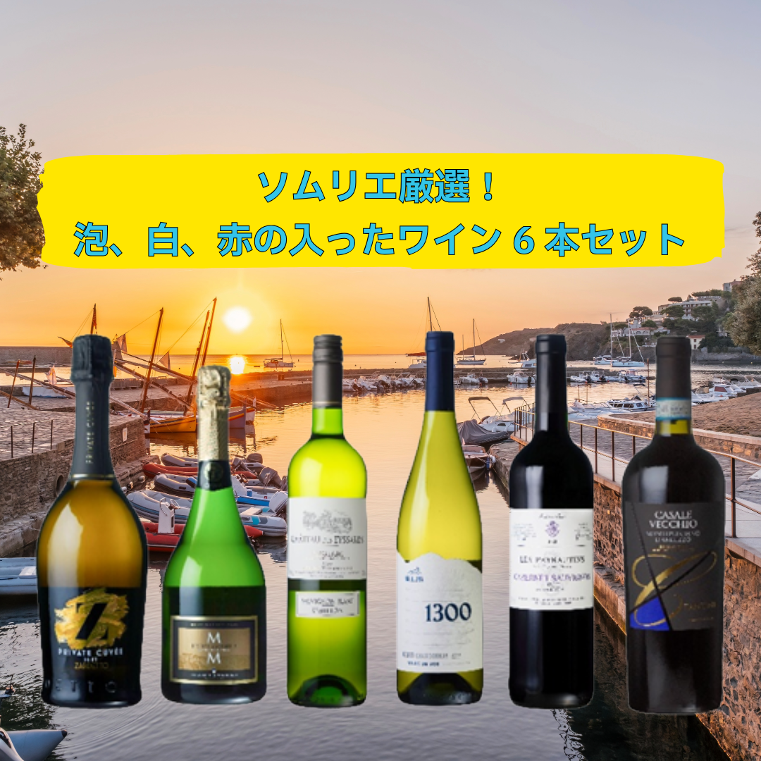 【新春特別価格!】ソムリエ厳選 大満足!泡、白、赤の入ったワイン6本セット